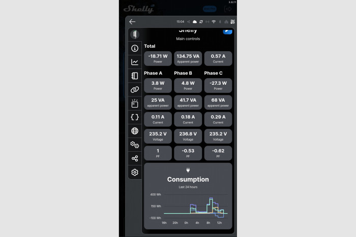 Über die App lässt sich dann der aktuelle Verbrauch direkt auslesen. (Screenshot: Golem.de)