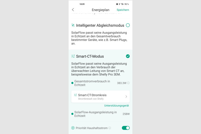 Idealerweise passt der Solarflow die Einspeisung dem aktuellen Verbrauch an. (Screenshot: Golem.de)