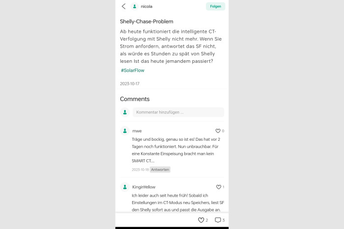 Nutzer beklagten sich im Zendure-Forum über die Probleme. (Screenshot: Golem.de)