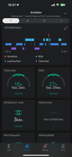 Die Schlafanalyse erinnert uns an was - aber funktioniert gut. (Bild: Amazfit/Screenshot: Golem.de)