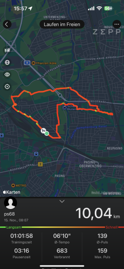 Hier die aufgezeichnete Laufrunde. (Bild: Amazfit/Screenshot: Golem.de)