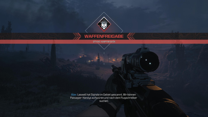 Die offenen Umgebungen erkennen wir an dieser rot-schwarzen Banderole. (Bild: Activision/Screenshot: Golem.de)