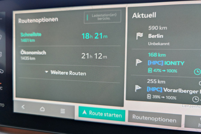 Bislang kann das System nur vier Ladestopps pro Strecke berücksichtigen. (Foto: Friedhelm Greis/Golem.de)