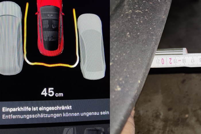 Durch den Verzicht auf Ultraschallsensoren sind die Entfernungsangaben oft ungenau. (Foto: Friedhelm Greis/Golem.de)