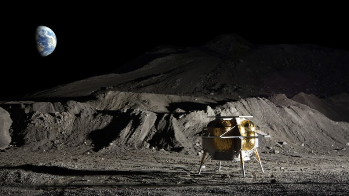 Eine Illustration des Peregrine-Landers auf der Mondoberfläche (Bild: Astrobotic)