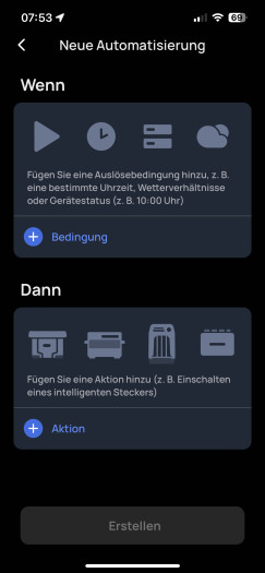 Neue Automatisierungsfunktionen für den Wechselrichter in der Ecoflow-App (Screenshot: Mario Keller)