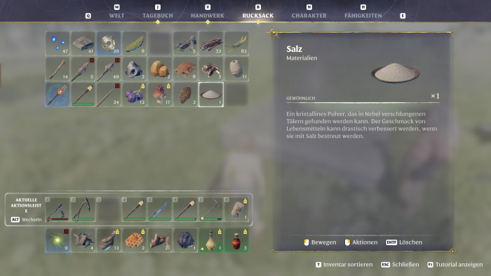 Besonders viel passt nicht in unser Inventar. (Bild: Keen Games/Screenshot: Golem.de)