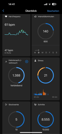 Durch Tippen k&ouml;nnen wir weitere Analysen aufrufen. (Bild: Garmin/Screenshot: Golem.de)