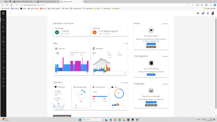 Im Browser gibt es k&uuml;nftig nur noch eine Seite. (Bild: Garmin/Screenshot: Golem.de)