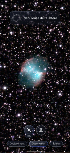 Unistellar-App: Beobachtungsmodus (Bild: Unistellar)