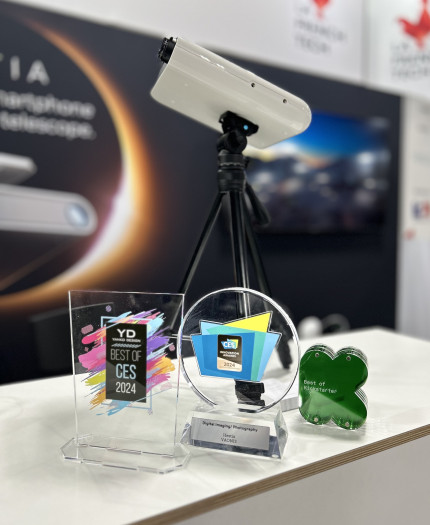 CES Innovation Award 2024 für das Hestia Smartphone Teleskop (Bild: Vaonis)