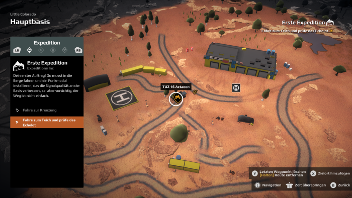 Auf der Übersichtskarte können wir die Strecke planen. (Bild: Saber Interactive/Screenshot: Golem.de)
