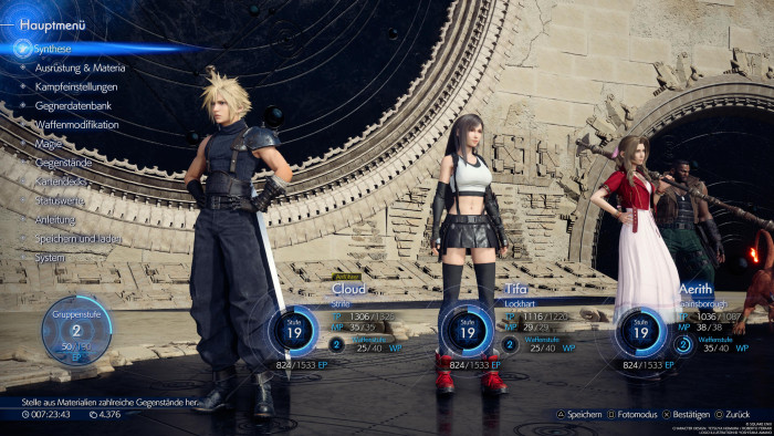 Cloud Strife und die anderen Helden steigen nach und nach im Rang auf. (Bild: Square Enix/Screenshot: Golem.de)