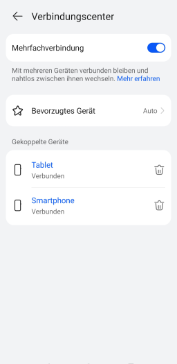 In der AI-Life-App f&uuml;r Android k&ouml;nnen wir Bluetooth-Multipoint anpassen. (Bild: Huawei/Screenshot: Golem.de)