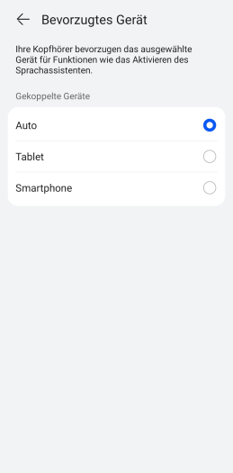 In der AI-Life-App f&uuml;r Android k&ouml;nnen wir bei Bluetooth-Multipoint ein Ger&auml;t priorisieren. (Bild: Huawei/Screenshot: Golem.de)