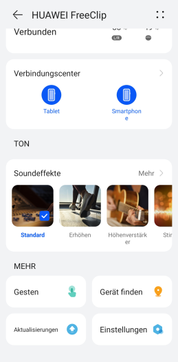 Diese Einstellungen befinden sich auf dem Hauptbildschirm der AI-Life-App. (Bild: Huawei/Screenshot: Golem.de)