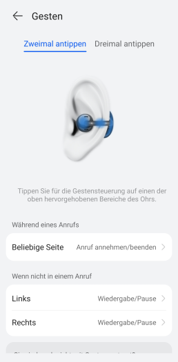 In der AI-Life-App lassen sich Gesten anpassen ... (Bild: Huawei/Screenshot: Golem.de)