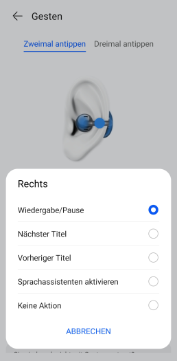 Den Freeclip fehlt eine Lautst&auml;rkeregelung. (Bild: Huawei/Screenshot: Golem.de)