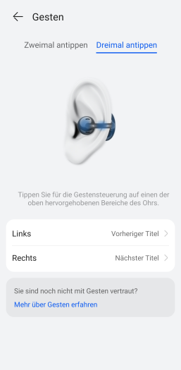 In der AI-Life-App lassen sich Gesten anpassen ... (Bild: Huawei/Screenshot: Golem.de)