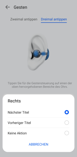 F&uuml;r jede Seite k&ouml;nnen andere Befehle bestimmt werden. (Bild: Huawei/Screenshot: Golem.de)