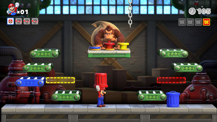 Eher selten kommt es zur direkten Konfrontation zwischen Mario und Donkey Kong. (Bild: Nintendo/Screenshot: Golem.de)