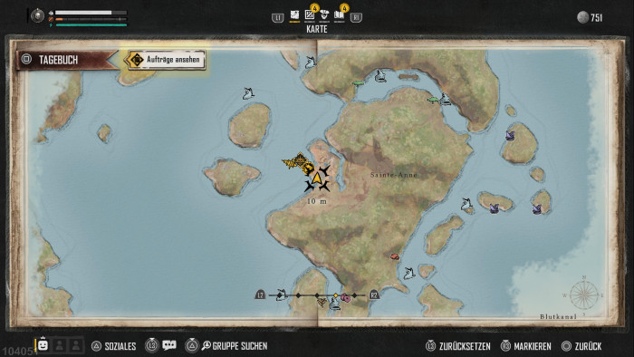 Per Knopfdruck rufen wir die Seekarte auf. (Bild: Ubisoft/Screenshot: Golem.de)