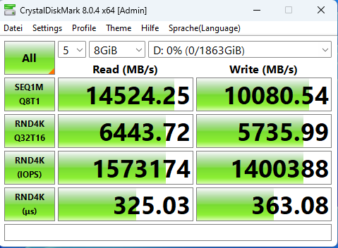 Ein Problem zeigte sich in l&auml;ngeren synthetischen Tests. Offenbar hat unsere T705 ein Firmware-Problem, was die Schreibgeschwindigkeit beeinflusst. (Quelle: Golem.de)