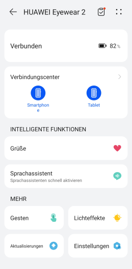 Die Startseite von Huaweis AI-Life-App für Android (Bild: Huawei/Screenshot: Golem.de)
