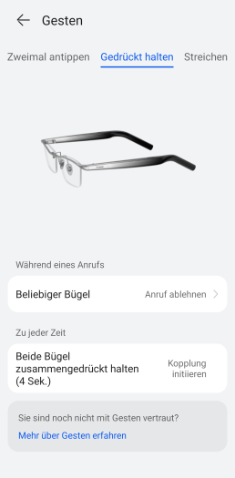 Die Gesten beim Gedrückthalten ... (Bild: Huawei/Screenshot: Golem.de)