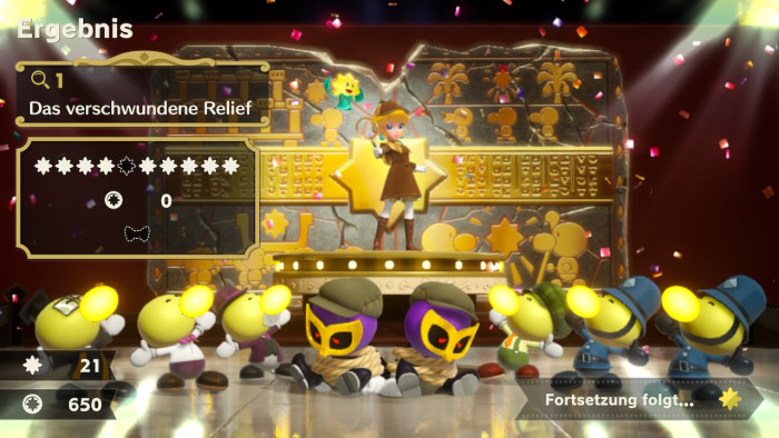 Nach jedem Theaterstück gibt es eine Abrechnung mit Punkten. (Bild: Nintendo/Screenshot: Golem.de)