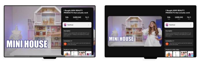 Youtube-App auf dem Fernseher im Vergleich - altes Design und daneben das neue Design (Bild: Youtube)
