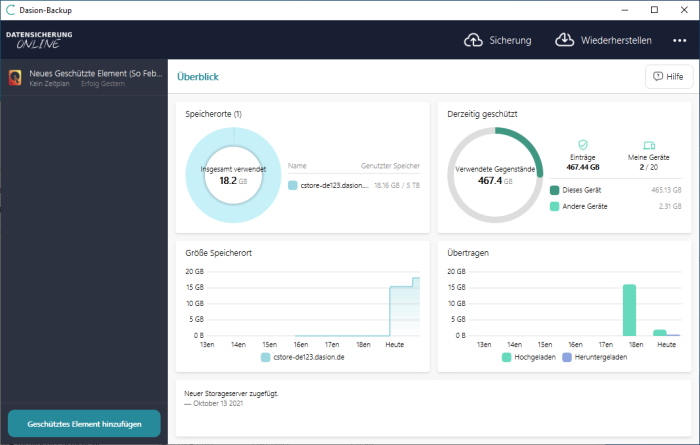 Der Dasion-Client unter Windows(Bild: Erik Baerwaldt)