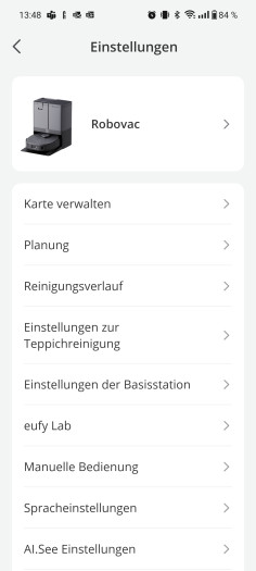 Der X10 Pro Omni erlaubt eine Reihe von Einstellungen. (Screenshot: Tobias Költzsch/Golem.de)