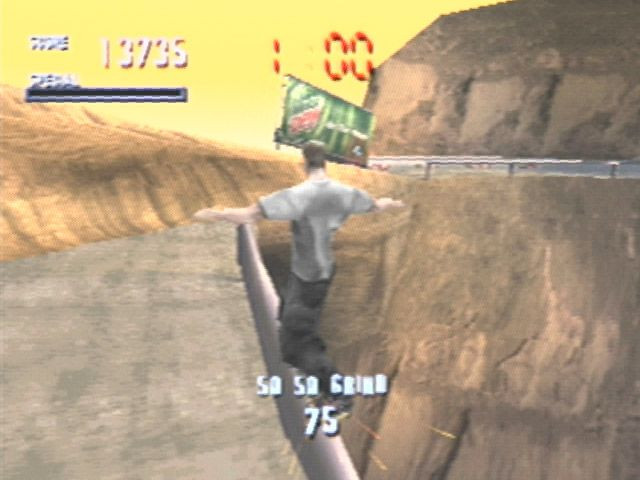Typisch Tony Hawk's Pro Skater: ein waghalsiger Grind über ein ungesichertes Geländer (Quelle: Moby Games)