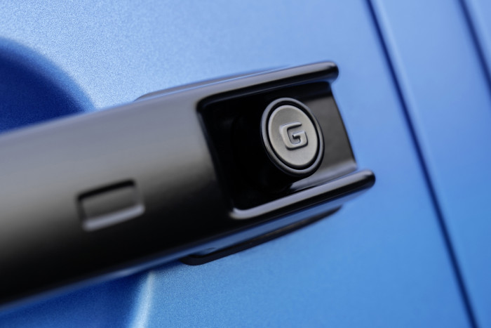 Das G für G-Klasse findet sich auf den klassischen Türgriffen. (Foto: Mercedes-Benz)