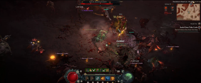 In Helltides kämpfen wir auch gegen besonders fiese Bossdämonen. (Screenshot: Oliver Nickel, Golem.de)