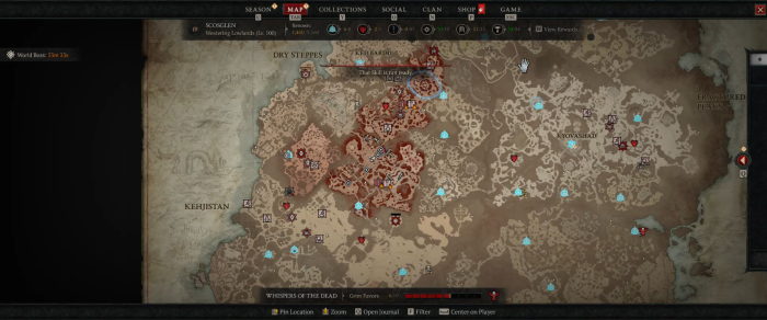 Helltides tauchen weiterhin permanent auf. (Screenshot: Oliver Nickel, Golem.de)