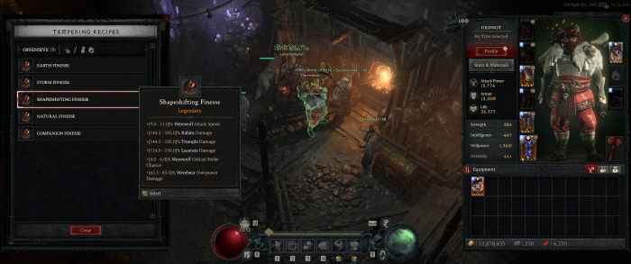 Das Härtungssystem funktioniert bereits ab Stufe 1. (Screenshot: Oliver Nickel, Golem.de)