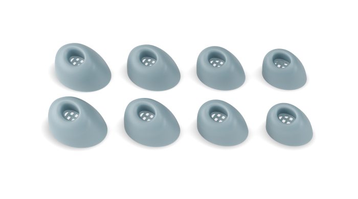 Für die Elite 10 Gen 2 gibt es Aufsätze in vier Größen. (Bild: Jabra)