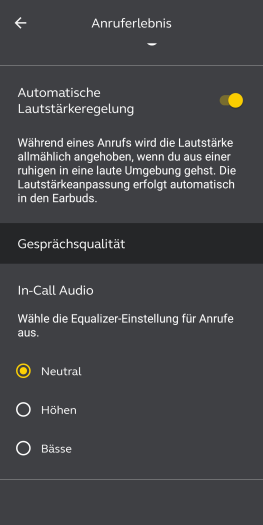 Rund um die Telefonie können wir bei den Elite 10 Gen 2 ungewöhnlich viel einstellen. (Bild: Jabra/Screenshot: Golem.de)