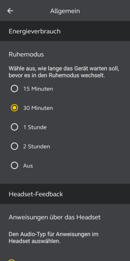 Wenn gewünscht, können sich die Elite 10 Gen 2 bei Nichtnutzung abschalten. (Bild: Jabra/Screenshot: Golem.de)