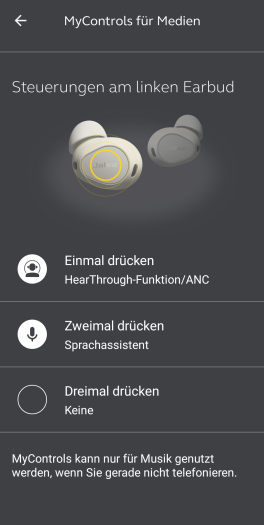 ... anders belegt werden. Nur die Lautstärkesteuerung ist vorgegeben. (Bild: Jabra/Screenshot: Golem.de)