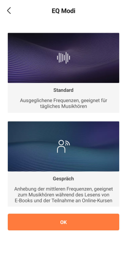 Diese Einstellungen gibt es für den Klang. (Bild: Shokz/Screenshot: Golem.de)