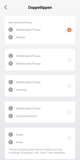 Die Sensorflächen der Openfit Air lassen sich nur in Grenzen anpassen. (Bild: Shokz/Screenshot: Golem.de)