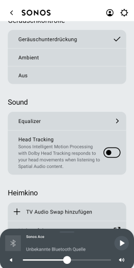 Die Einstellungen in der Sonos-App ... (Bild: Sonos/Screenshot: Golem.de)