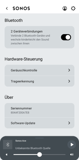 Man muss scrollen, um alle Einstellungen zu sehen. (Bild: Sonos/Screenshot: Golem.de)