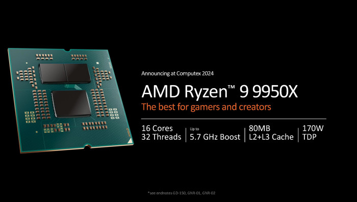 Nur der AMD Ryzen 9 9950X hat die gleiche TDP, bei anderen Modellen senkt AMD die Angaben. (Quelle: AMD)