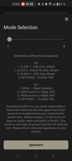 In der App können wir die Modi wechseln, der Hersteller hat es bislang nicht geschafft, das zu ändern. (Bild: Martin Wolf/Golem.de)