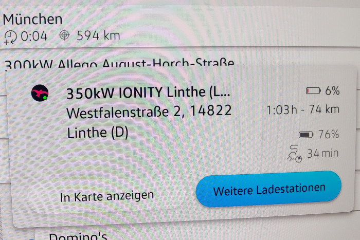 Es gibt detaillierte Infos zu den Ladestationen und den Ladepausen. (Foto: Friedhelm Greis/Golem.de)