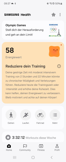 Auch Samsung hat gute Trainings- und Erholungsratgeber im Angebot. (Bild: Samsung/Screenshot: Golem.de)